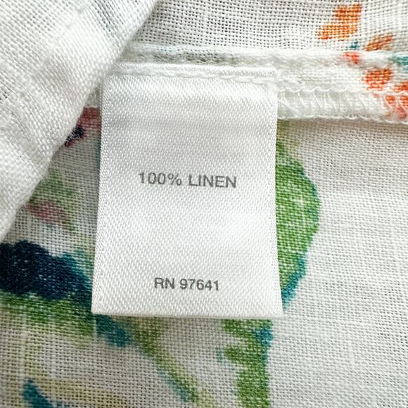 J. Jill Love Linen 100% Linen Floral Button Front Sleeveless Top Size L - Picture 12 of 12